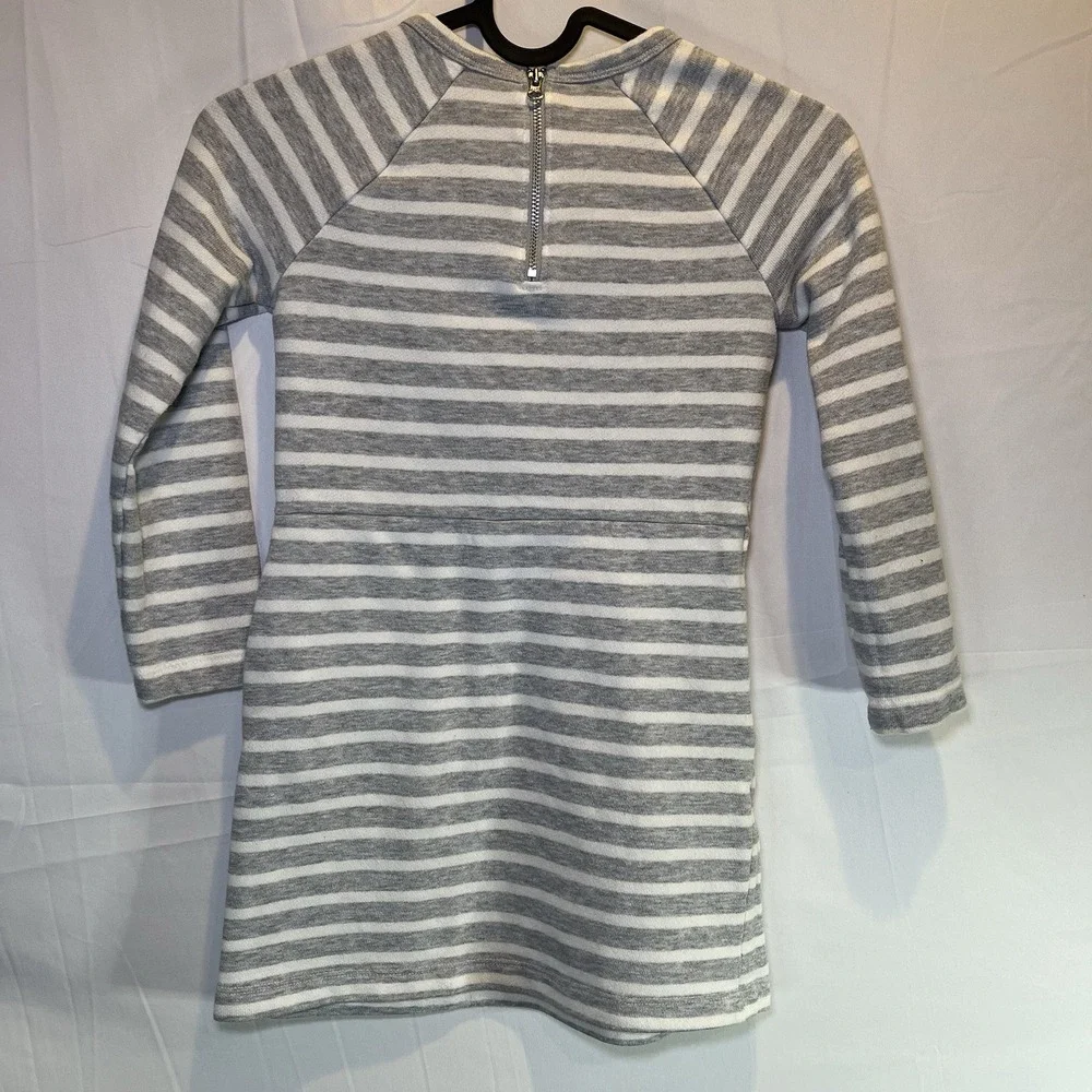 Gymboree Enchanted Winter‎ Gray Striped Jewel Dress 6 Girl Cute Gems